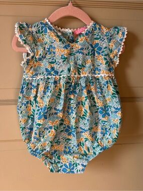 Bisby Kids Cotton Poplin Floral Bubble Romper - 6-12